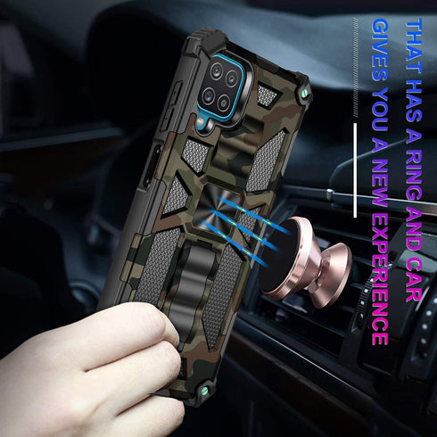 Samsung Galaxy A12 Phone Case,SZYZ Camouflage Sturdy Phone Case with Heavy Duty Shockproof Military Grade Anti-Fall Protection and Built-in Magnet...