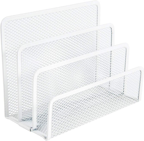 VANRA Metal Letter Tray, Letter Rack with 3 Compartments, Desk Organiser, Newspaper Rack for School, Office Accessories, White...