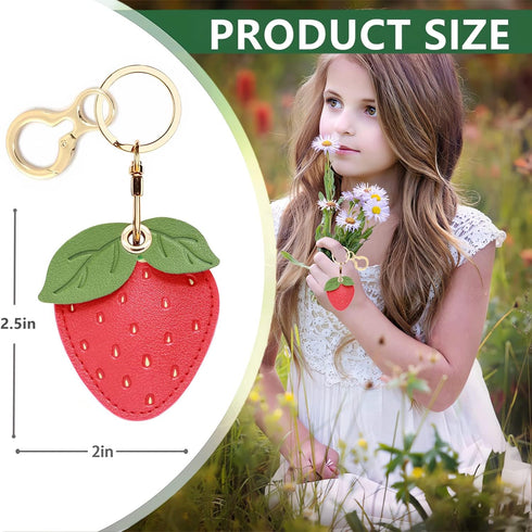 Leather Keychain Holder Case Compatible with Apple AirTag, Cute Protective Air Tag Cover With Keychain Ring, Anti-Scratch Finder GPS Tracker Case ...