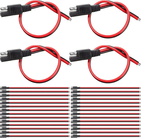 Frienda 14 AWG Connectors Cable Compatible with SAE 30cm 2 Pin Single Plug Disconnect Power Automotive Extension Cable for Motorcycles Cars Charge...