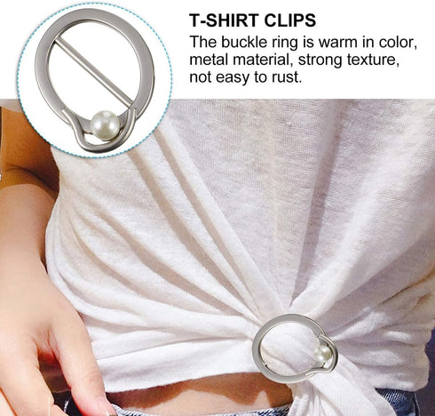 BESTOYARD 6Pcs 80s Party Tee Shirt Clips T Shirt Scarf Clip Ring Buckles Waistband Neckerchief Clip Rings for Clothing Embellish...