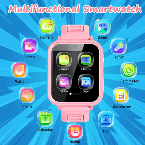 Smart Watch for Kids Gift for Girls Age 5-12, 1.54" Touch Screen Watch with HD Camera Video 24 Games Music Pedometer Flashlight Alarm Clock, Gifts...