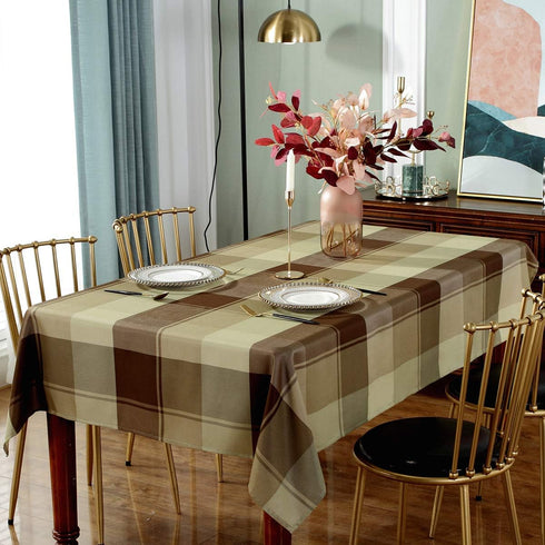 Rectangle Tablecloth Plaid Style Polyester Table Cloth Spillproof Dust-Proof Wrinkle Resistant Heavy Weight Table Cover for Kitchen Dinning Tablet...
