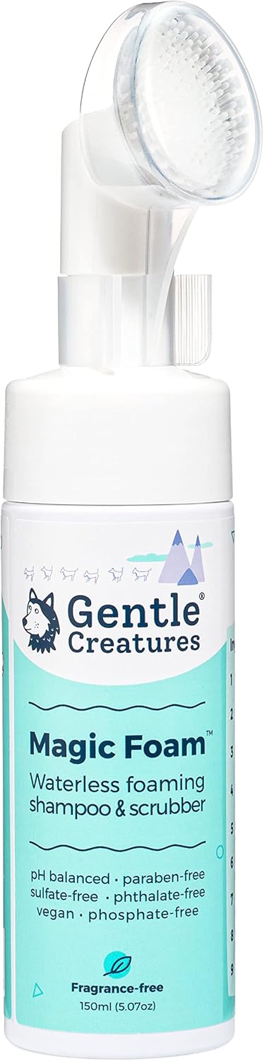 Magic Foam - Sulfate-Free, Waterless Shampoo Paw Cleaner for Dogs, Cats, Pets - Dry Shampoo, Foot Cleaner Brush - with Orange, Odor Control Wash -...