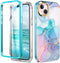 Case for iPhone 15 Case Built with Screen Protector, Lightweight and Stylish Full Body Shockproof Protective Rugged TPU Marble Case for Women/Girl...