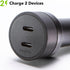mophie 60W Dual USB-C Car Charger, Universal AUX Compatibility, LED Indicator, Fast Charging, Multi-Device...