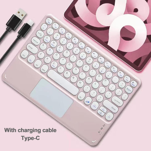Wireless Keyboard with Touchpad,Ultra-Slim Portable Rechargeable Bluetooth Keyboard,Ipad Keyboard with Trackpad for iPad/iPad Pro and Other iOS An...