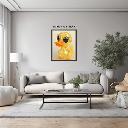 Posterizer 1 pcs-shiny cute golden yellow rubber duck 2-Kids Room Art-Art for Animal Lovers-Decor for nursery toddlers kids room- unframed wall ar...