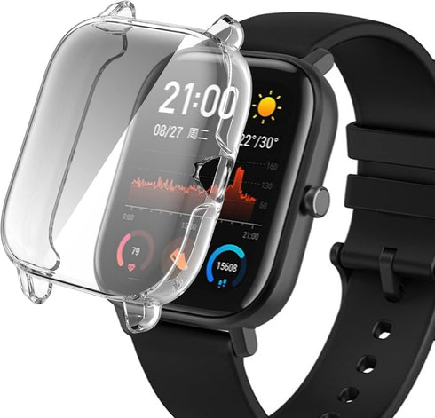 Cases Compatible with Amazfit GTS 3 Smartwatch Men Women Watch Case Soft TPU Shockproof Bumper Cover Screen Protector Case for Amazfit GTS 3 (Blac...