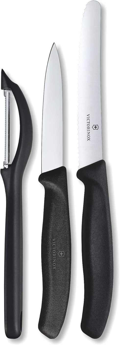 Victorinox Swiss Classic Set with Peeler, 3 Pieces Paring Knife, Set of 3, Black, 6.7113.31...