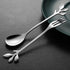 AnSaw Elegant Silver Leaf Coffee Spoons - 10-Piece, 4.7" Mini Stainless Steel Espresso & Dessert Tea Spoons, Perfect for Demitasse & Small Serving...