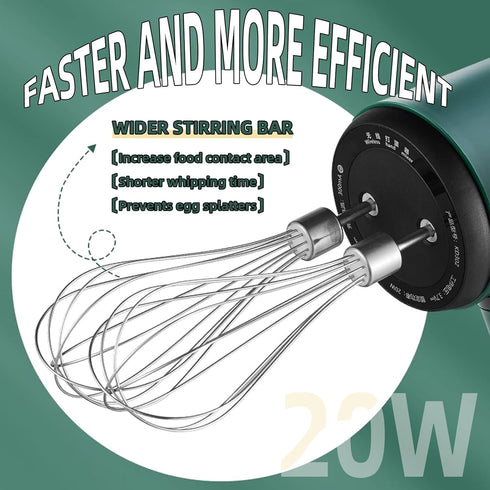 3 Speed Hand Mixer with Flex Edge Beaters-HM903 (Green)...