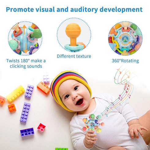 Accevo Baby Teething Toys Silicone Baby Teether Toys for 6-12 Months Chew Toys for Sucking Needs, Baby Teether for Soothing Sore Gum Montessori To...