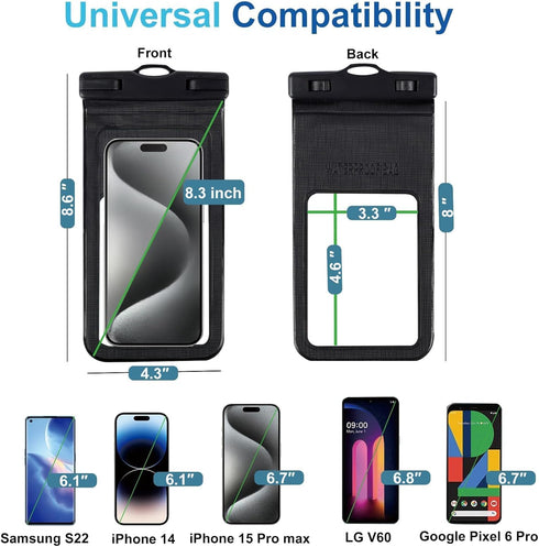 Waterproof Phone Case, Waterproof Phone Pouch for iPhone, Waterproof Cell Phone Dry Bag for Cruise Vacation Essentials, Large Waterproof Phone Hol...