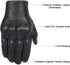 Women ’s Touchscreen Motorcycle Gloves Full Finger Black Leather Armored Ladies Motorbike Gloves (G01W-Black Leather with Rose Line, M)...