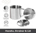 OGGI Stainless Steel Grease Container with Handle, Removable Strainer and Flip Top Lid. Perfect container for fryer oil, bacon drippings, lard and...