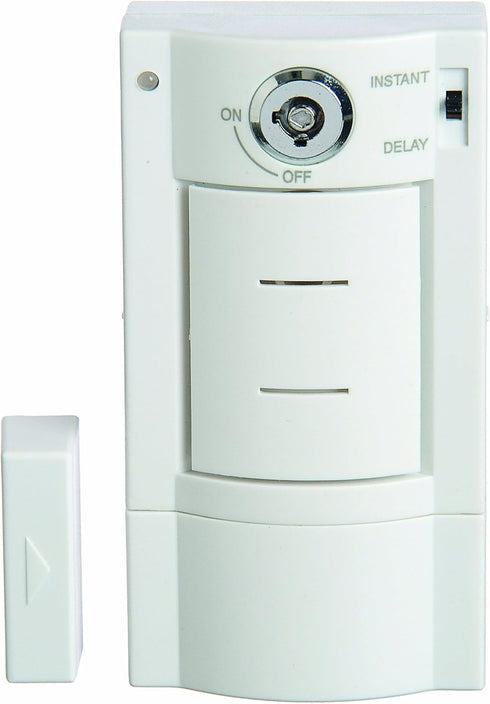 HS4313B Battery Powered Wireless Home Security Door Alarm with Key Entry, White...
