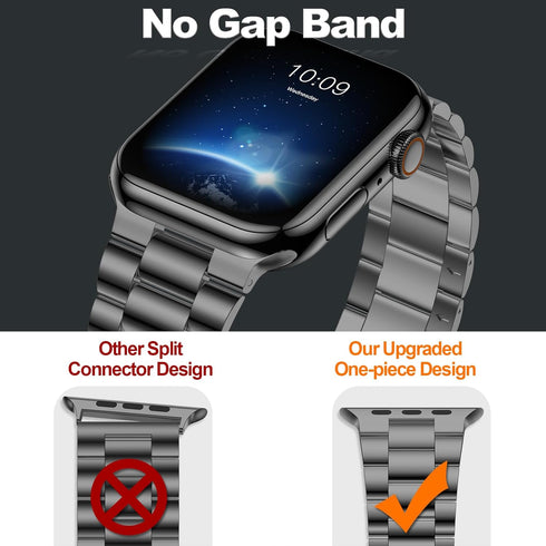 iiteeology Lightweight Stainless Steel Band Designed for Apple Watch Ultra 2 & Ultra, Series 1-10, 46mm, 45mm, 44mm, 42mm, Replacement iWatch Band...