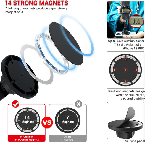 Phone Holder Mount Magnetic Accessories: Fitness Equipment Gym Motorcycle Handlebar, Exercise Bike, Treadmill, Stroller, Cart, for Magsafe iphone ...