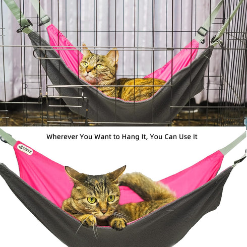 Extra Large Cat Hammock Hanging for Cage,Hanging Cat Bed,Washable Soft Outdoor Cat Mat,Waterproof Cooling Kittens Pad for Cats 26 x 20 inches (XX-...