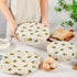 Reusable Bowl Covers for Bread Proofing Baking Embroidered Daisy Linen Cotton Cloth Fabric Washable with Elastic Cover for Food Fruit Salad Eco-fr...