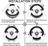 Cartoon Cute Fluffy Steering Wheel Cover for Women Girls,JXJKMMN Furry Ear Steering Wheel Cover Winter Warm Fuzzy Car Steering Wheel Cover Lovely ...