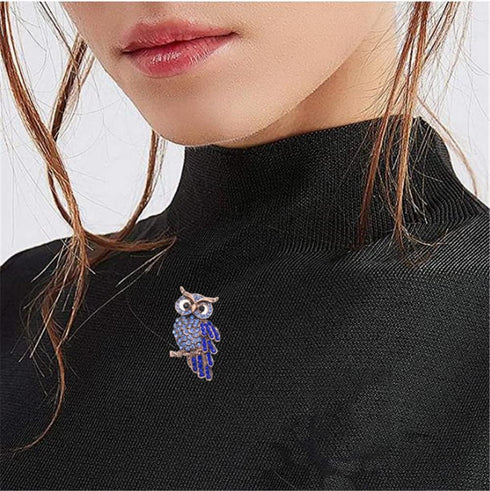 Crystal Owl Brooches For Women Cute Big Blue Eye Owl Bird Brooch Pin Rhinestone Animal Brooch Pins Fashion Jewelry Accessories for Women Men Gift...