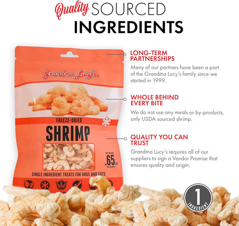 Grandma Lucy's Freeze-Dried Single Ingredient Treats, Shrimp, 0.65 oz...