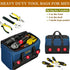 12 Inch Small Tool Bag for Men,Heavy Duty Wide Mouth Tool Tote with 6 Storage Pockets,Large Capacity Handbag,Canvas Mechanic Tool Bags,Portable To...