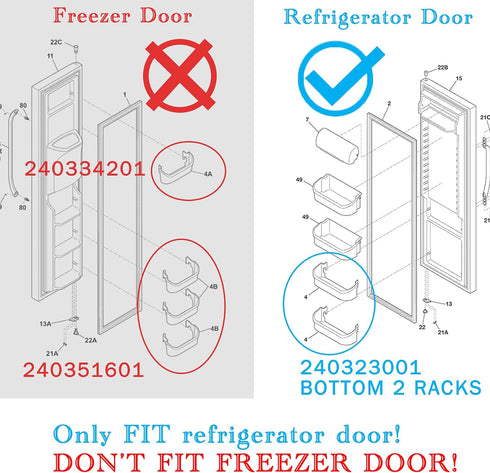 240323001 Refrigerator Door Bin, Refrigerator Side Shelf Replacement Part, (15.95in long), Fit for frigidaire kenmore, Replace AP2115741, PS429724, AH429724, 240323007, (DON’T fit freezer door)