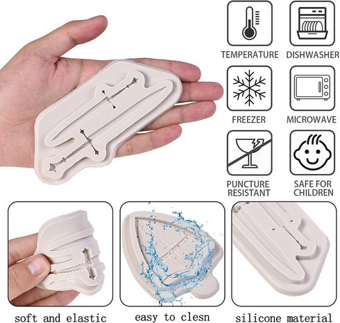 Dragon Silicone Fondant Molds, (3 PACK) Swords Shield Battle Fondant Mold for Thrones Cake, Dragon Cake Decorating Cupcakes, Chocolate, Sugarcraft...