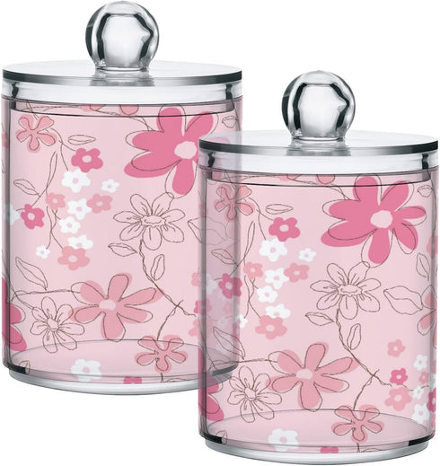 Kigai Watermelon 2PC Airtight Transparent Plastic Storage Jar Food Storage Container Plastic for Food Herbs Tea etc with Storage Lid easy to use a...