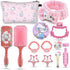 Kitty Makeup Bag Set,Hello Stuff Kitty Including Makeup Bag Headband Hair Claw Clips Hair Brush Mirror Compact Hair Ties Nail Clipper,Hello Kawaii...