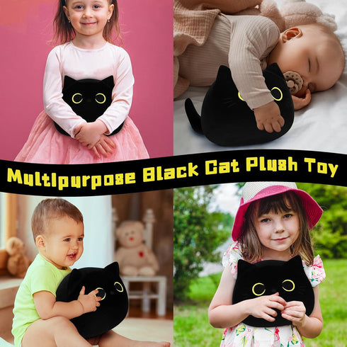 Black Cat Plush Toy-10'' Black Cat Stuffed Animal, Black Cat Anime Plush Cute Soft Plush Cat Plushie Stuffed Cat Toys, Cat Plush Pillows Toy Doll ...