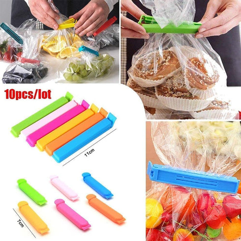 10Pcs 7Cm Plastic Sealing Clips, Bag Clamp for Food and Snack Bags, Portable Home Snack Storage Folder, Clamp Sealer Preserve Food Fresh Specialty...