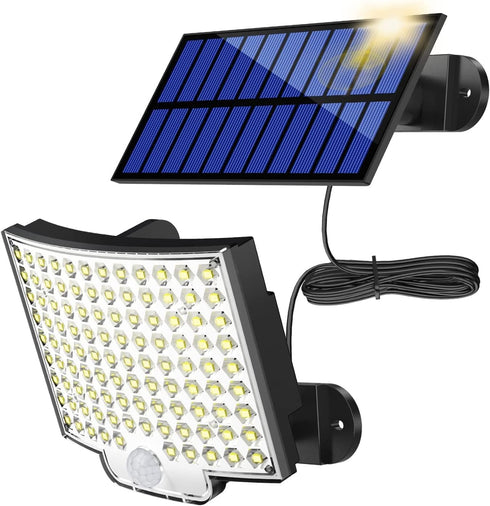 Solar Light Outdoor, 106 LED Solar Light Outside with Motion Detector, IP65 Waterproof, 120° Lighting Angle, Solar Wall Light for Garden with 16.5...