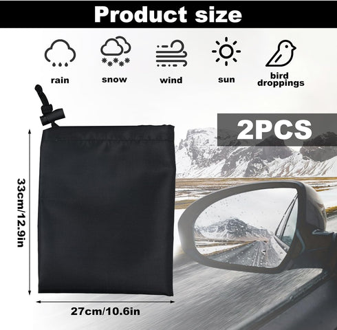 2pcs Mirror Snow Covers, Waterproof Windproof Car Side Mirror Covers Protector for Winter Mirror Guard Fits for Most Cars, Trucks, Vans and SUVs, ...