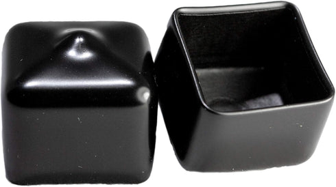 Made in USA Prescott Plastics 0.75" Inch Square Vinyl Plug Insert (10 Pack), Black Flexible Rubber End Cap for Metal Tubing, Fence, Glide Insert f...