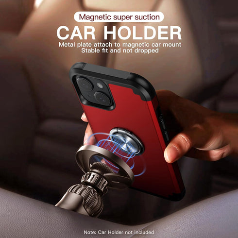 IDweel Case for iPhone 14 Plus with Screen Protector+360°Ring Holder Stand+Camera Lens Protector,2 in 1 Shockproof Slim Fit Hybrid Heavy Duty Hard...