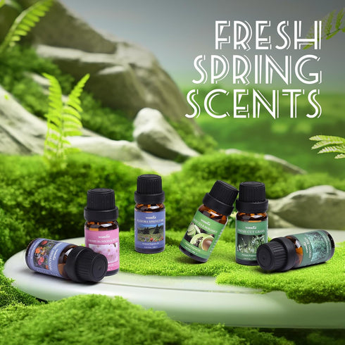 Essential Oils Set, Spring Scents Fragrance Oil Essential Oils for Diffuser Aromatherapy Oils - Spring Awakening, Fresh Cut Grass, Flozora Springt...