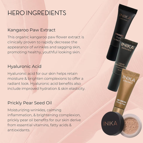 INIKA Organic Foundation Trial Set, Natural Mineral essentials kit, Vegan, Cruelty-Free, Paraben-Free, Rich in Antioxidants and Essential Fatty Ac...