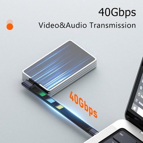Short USB C Cable, 240W USB C to USB C 0.4FT Right Angle Cable Support Thunderbolt 4/3/USB4, 8K@60HZ Display,40Gbps Data Transfer for PowerBank,Ca...