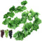 12 Strands 90 ft Artificial Fake Grape Vines with 3 Strings Grapes, Hanging Plant Large Leaves Garland for Wedding Party Store Home Decor Indoor O...
