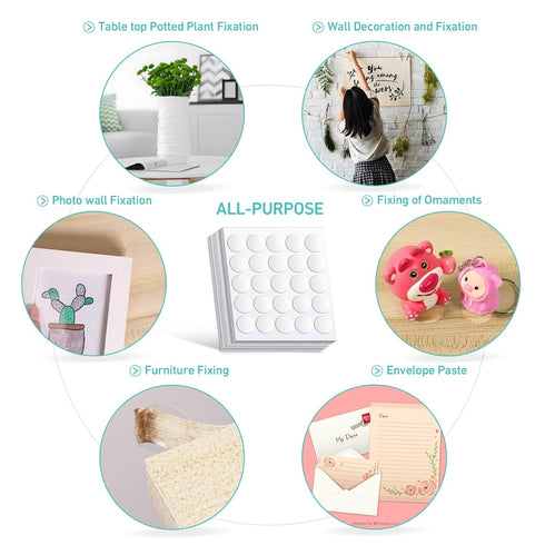 Double Sided Adhesive Dots 120 Pieces, High Strength Removable Glue Point Stickers for Crafts, Gift Wraping, Balloon Party Decoration, Attaching P...