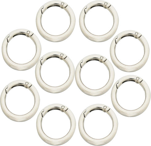 10 pcs 1.25 inch(32mm) Small Round Carabiners Clips Metal Trigger Spring O Rings Snap Hooks DIY Charms Accessory for Keychains Bags Purses Crafts ...