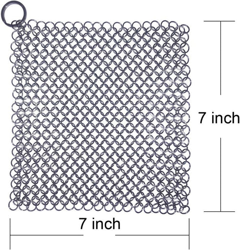 Cast Iron Cleaner, Premium 316 Stainless Steel Cast Iron Skillet Chainmail Scrubber for Cast Iron Pan Pre-Seasoned Pan Dutch Ovens Waffle Iron Pan...