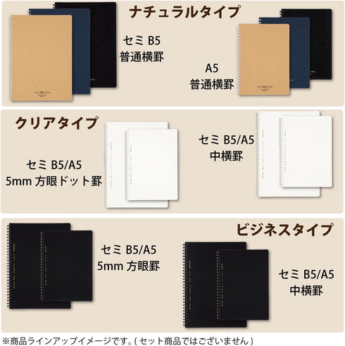 KOKUYO D Shaped Soft Ring Notebook, 6mm ruled, 30 Lines, 80 Sheets, A5, Transparent, Japan Import (SU-SV538B-T)...