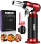 Semlos Butane Torch with Fuel Gauge, Refillable Kitchen Torch Lighter with Safety Lock and Adjustable Flame for DIY, Creme Brulee and Soldering(Bu...