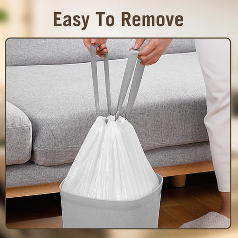 8 Gallon Trash Bags Drawstring, Strong Medium Kitchen Garbage Bag White Trash Can Liners, 22" x 23", (34 Count)...