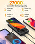 IXNINE Portable Charger 27000mAh with Built in Cables, 22.5W Fast Charging USB C Power Bank, 4 Outputs 2 Inputs External Battery Pack Phone Charge...